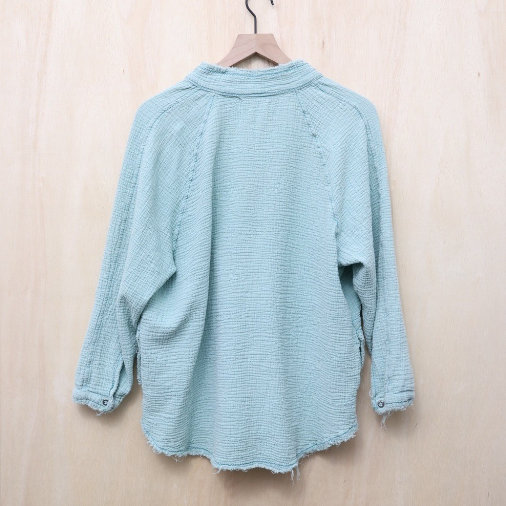 Free People Summer Daydream Button Down Blue Medium‎ - Picture 3 of 4